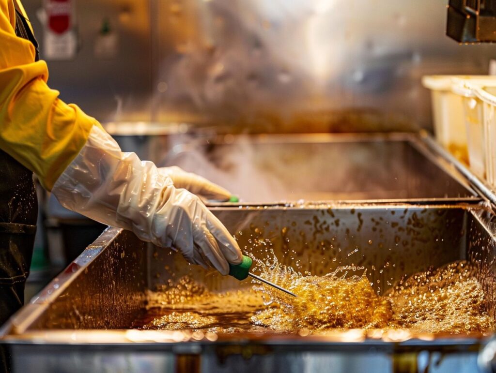 Scraping and Wiping Down the Fryer
